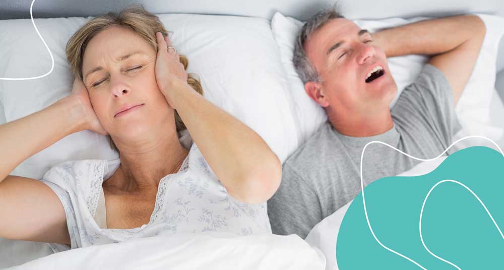 covering ears partner is snoring with sleep apnea